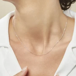 Histoire d'Or Chaîne Igoa Maille Forçat Diamantee or blanc Discount