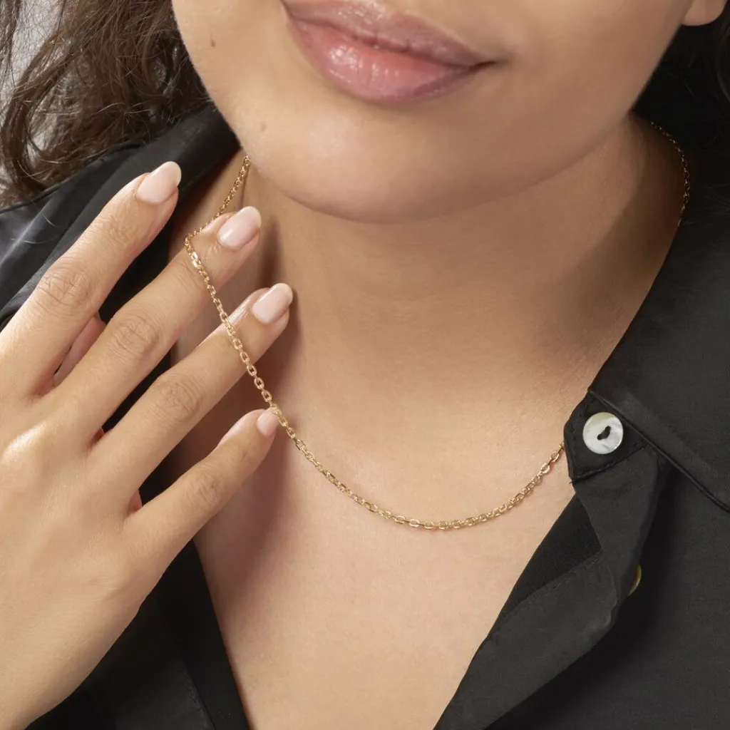 Histoire d'Or Chaîne Igoa Maille Forçat Diamantee Or Jaune Clearance