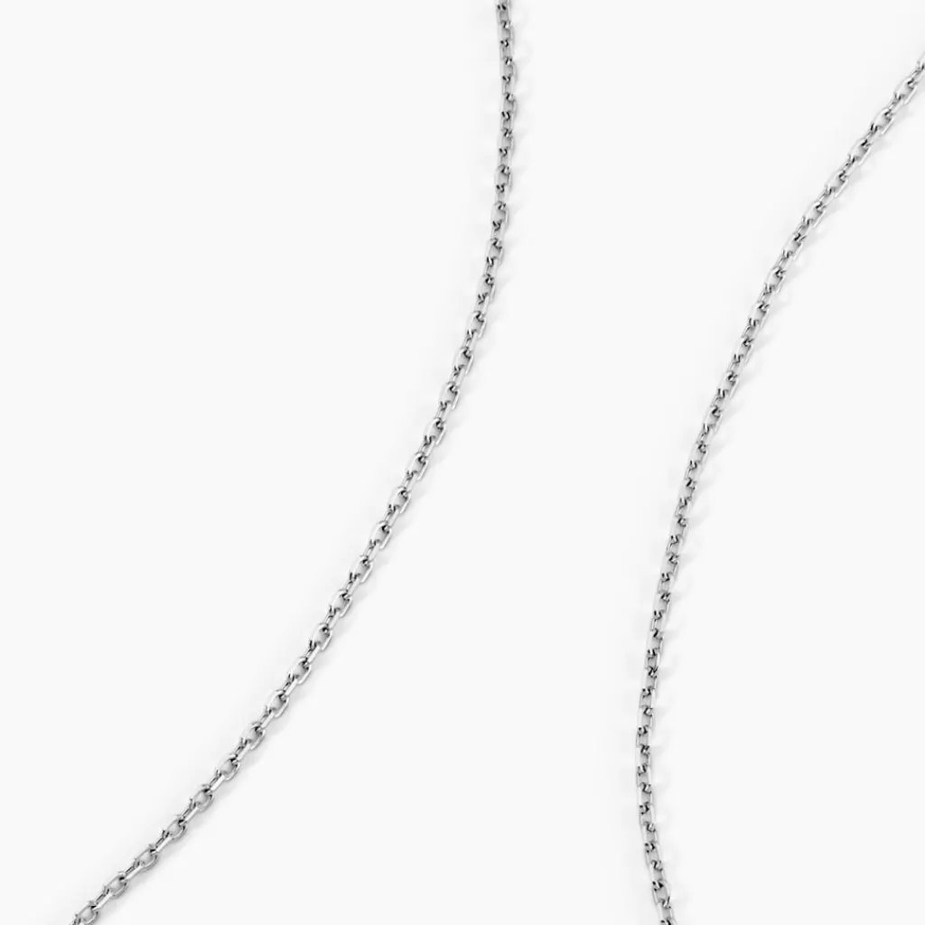 Histoire d'Or Chaîne Igoa Maille Forçat Diamantee or blanc Sale