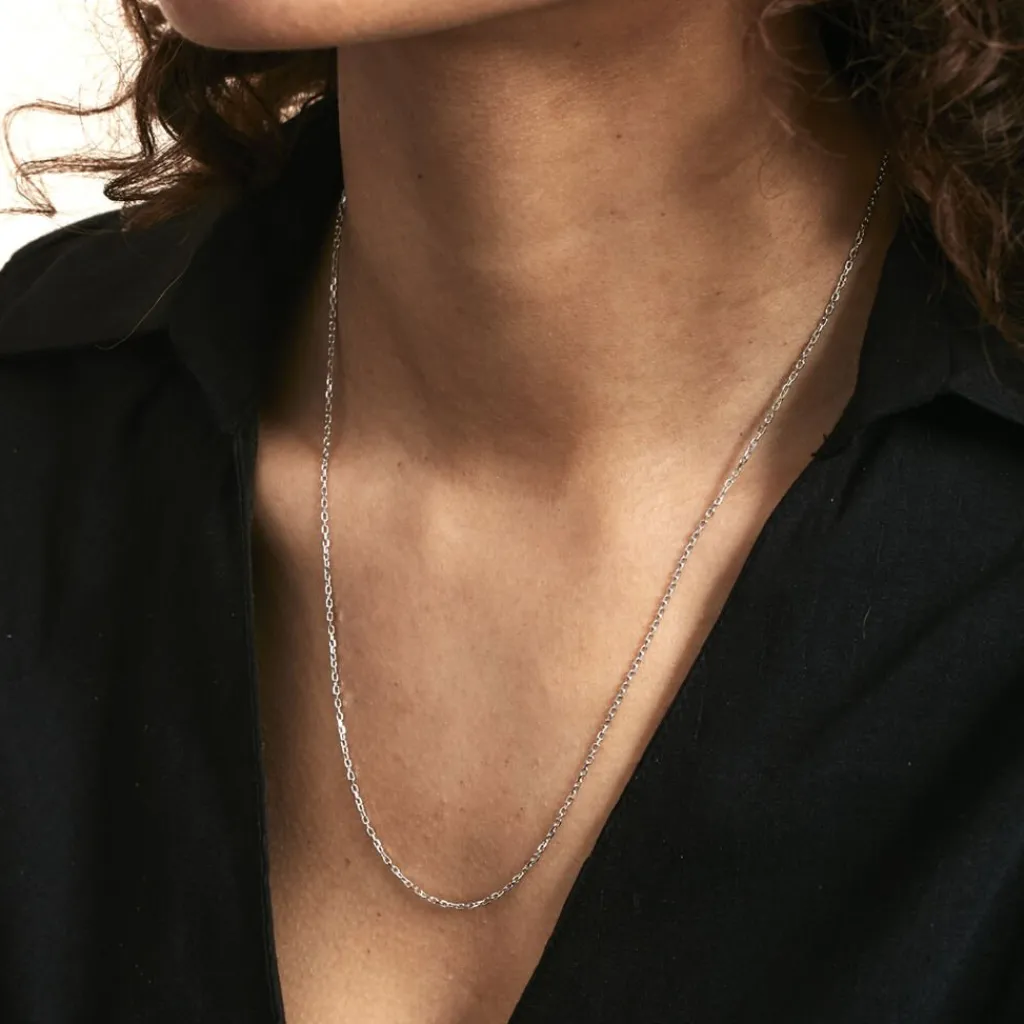 Histoire d'Or Chaîne Igoa Maille Forçat Diamantee or blanc Sale