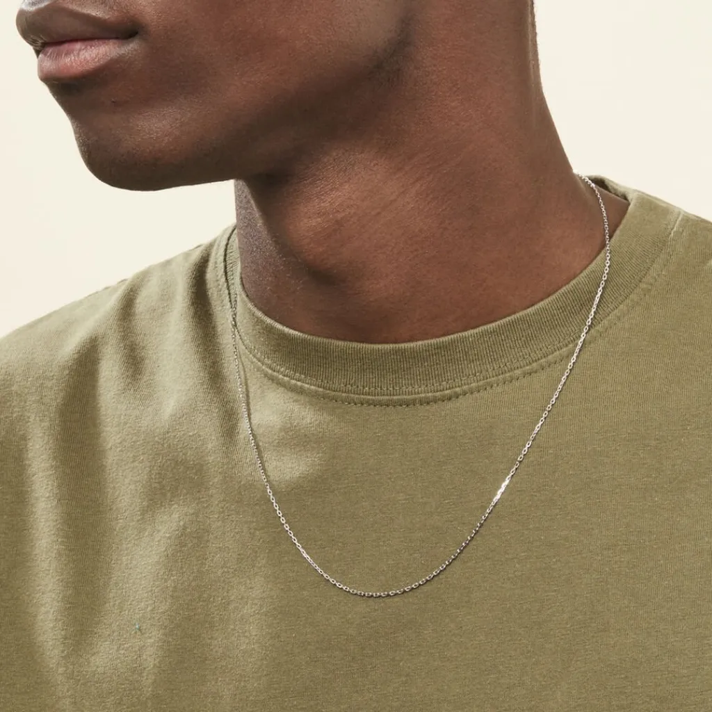 Histoire d'Or Chaîne Igoa Maille Forçat Diamantee or blanc Sale