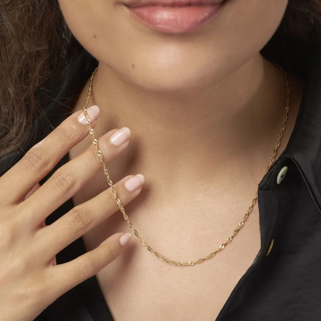 Histoire d'Or Chaîne Imanie Maille Singapour Or Jaune Clearance