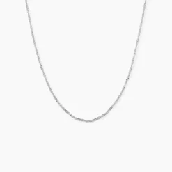 Histoire d'Or Chaîne Imanie Maille Singapour or blanc