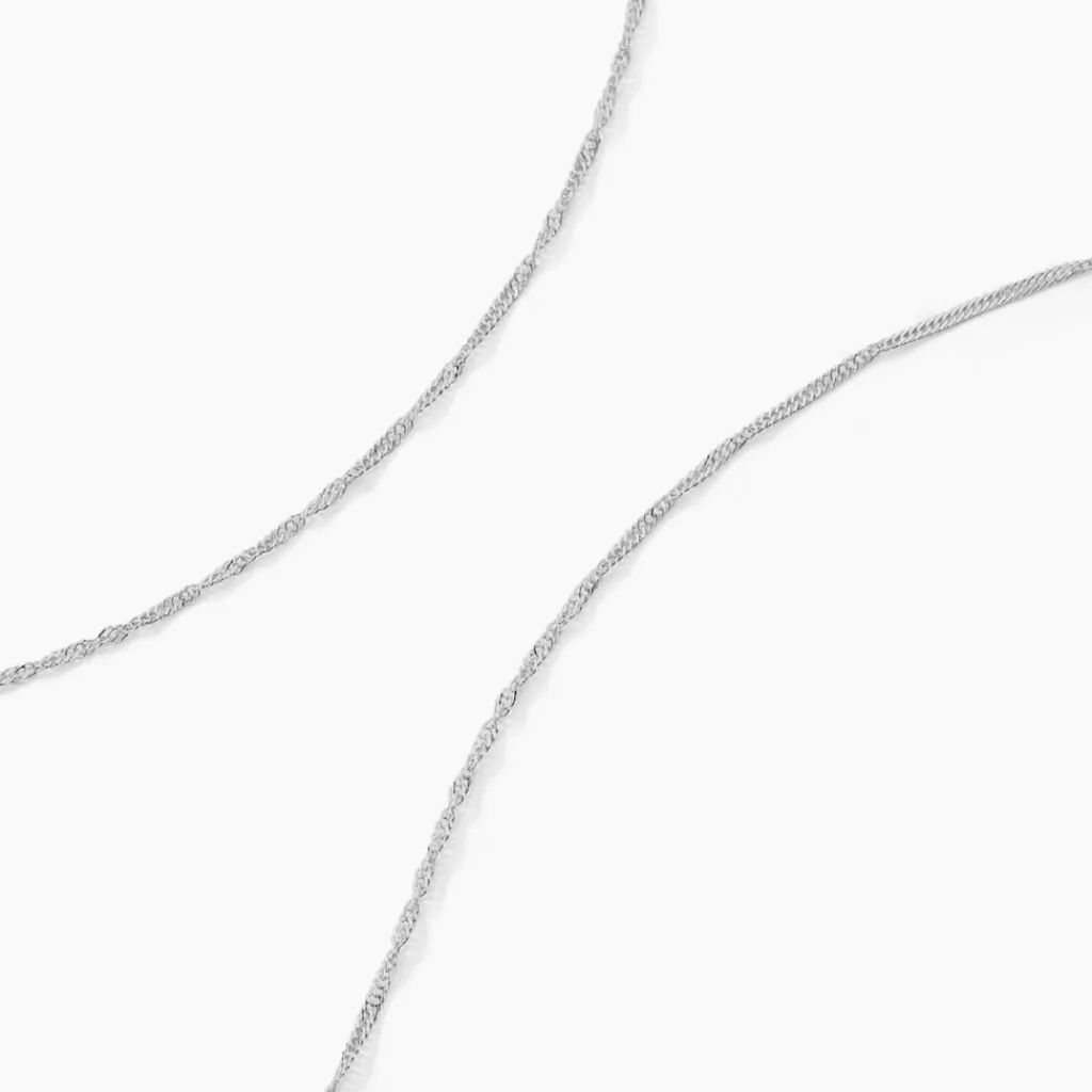 Histoire d'Or Chaîne Imanie Maille Singapour or blanc