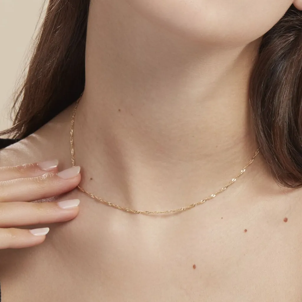 Histoire d'Or Chaîne Imanie Maille Singapour Or Jaune Online