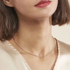 Histoire d'Or Chaîne Kassie Maille Omega Argent Blanc New