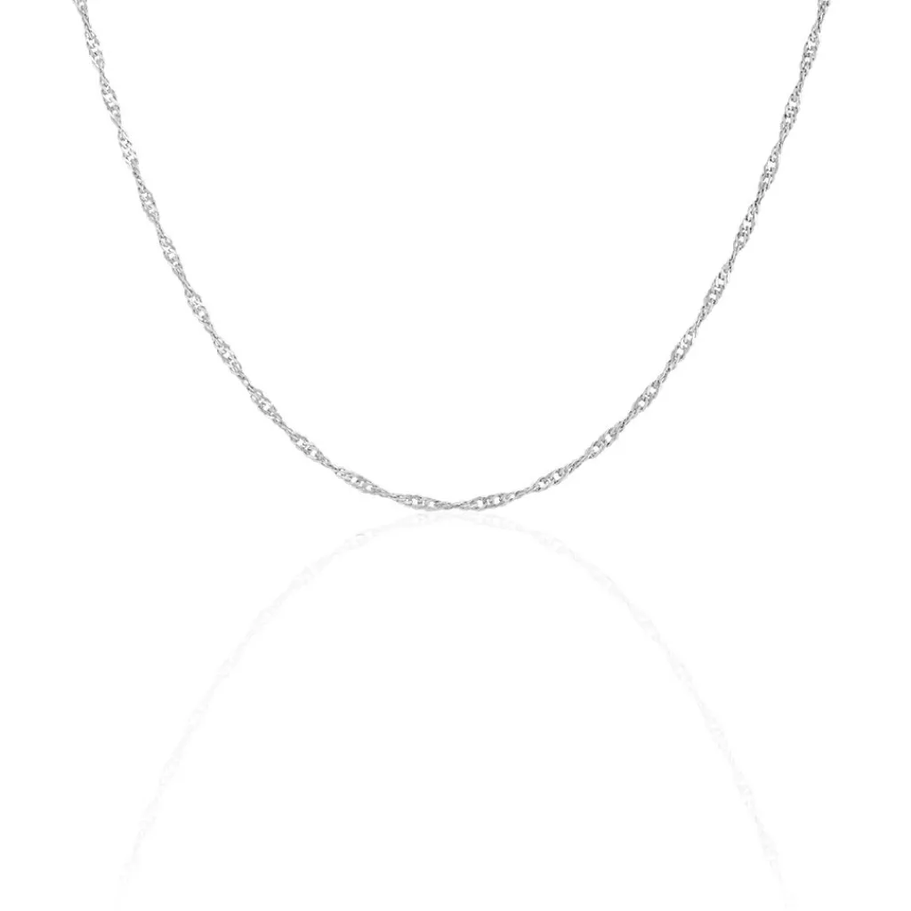 Histoire d'Or Chaîne Leliana Maille Singapour Or Blanc New