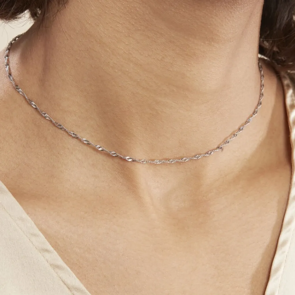 Histoire d'Or Chaîne Mayi Maile Singapour Or Blanc