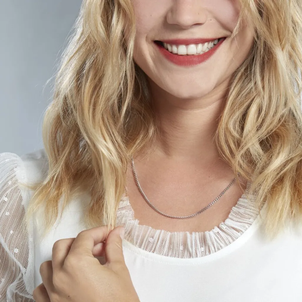 Histoire d'Or Chaîne Nairi Maille Gourmette Argent Blanc Hot