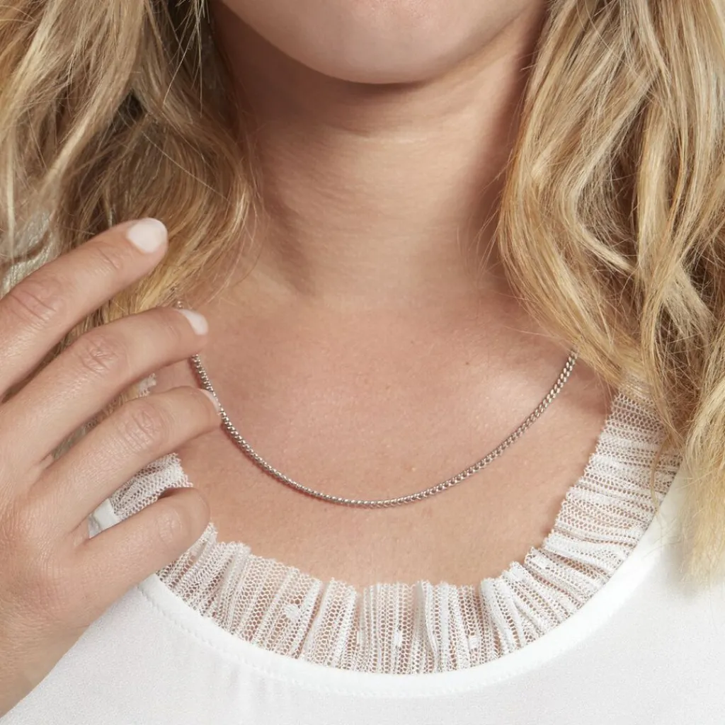 Histoire d'Or Chaîne Nairi Maille Gourmette Argent Blanc Hot