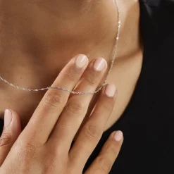 Histoire d'Or Chaîne Ons Maille Singapour Or Blanc Clearance