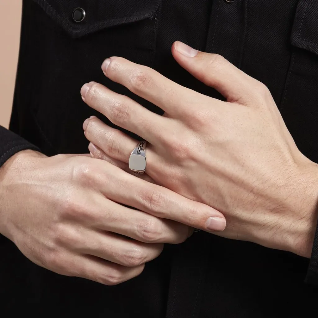 Histoire d'Or Chevaliere Argent Blanc Tarek Discount