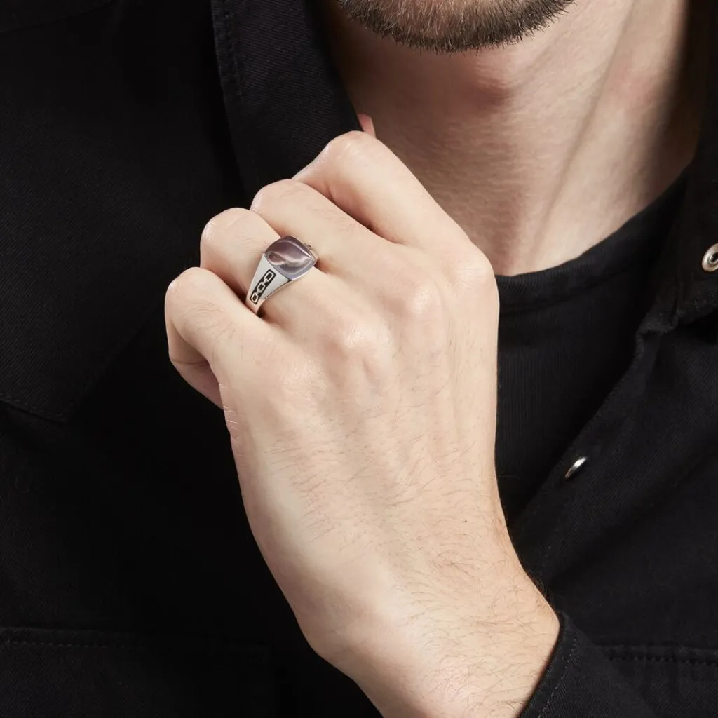 Histoire d'Or Chevaliere Argent Blanc Tarek Discount