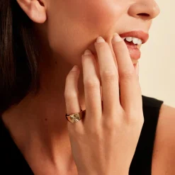 Histoire d'Or Chevaliere Plaqué Or Erditse Oxyde De Zirconium Best