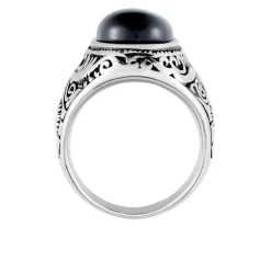 Histoire d'Or Chevaliere Zayn Acier Inoxydable Blanc Verre New