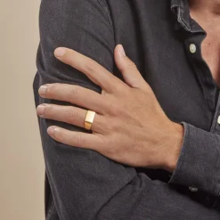 Histoire d'Or Chevalière Luciano acier doré Hot