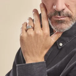 Histoire d'Or Chevalière Luciano acier gris Clearance