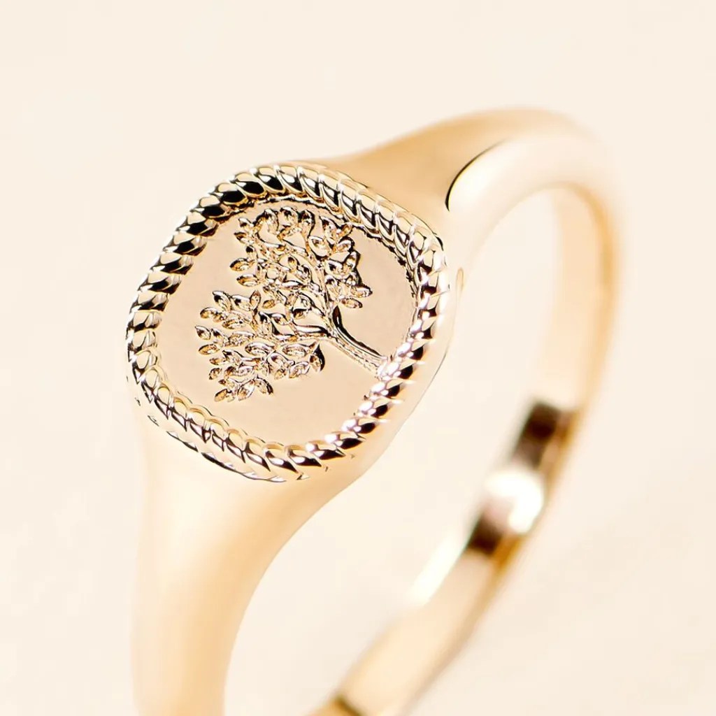 Histoire d'Or Chevalière Aviv Plaqué Or Jaune New