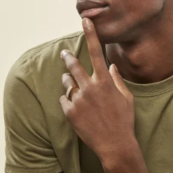 Histoire d'Or Chevalière Benton Rectangulaire Ligne Or Bicolore Clearance