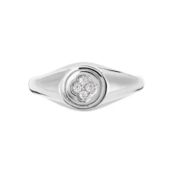 Histoire d'Or Chevalière Chesley Argent Blanc Oxyde De Zirconium Hot