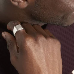 Histoire d'Or Chevalière Cillian Argent Blanc Hot