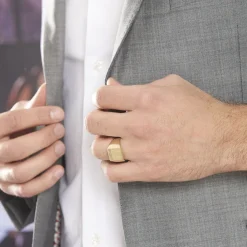 Histoire d'Or Chevalière Cillian plaqué or jaune New