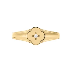 Histoire d'Or Chevalière Cosma Plaqué Or Jaune Oxyde De Zirconium New