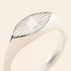 Histoire d'Or Chevalière Dalia Argent Blanc Outlet