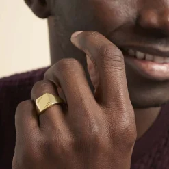 Histoire d'Or Chevalière Daniel plaqué or jaune Online