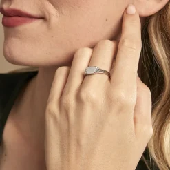 Histoire d'Or Chevalière Darian Argent Blanc Online