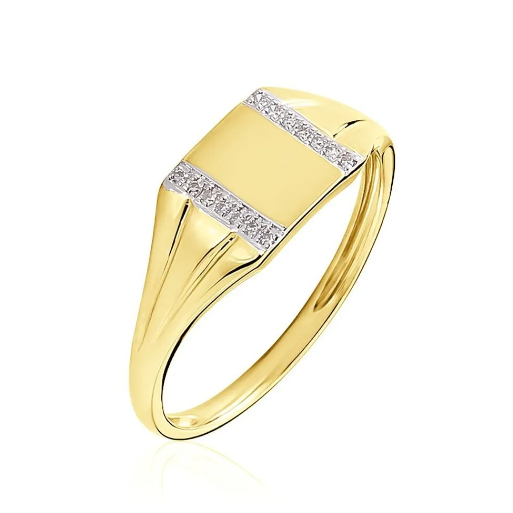Histoire d'Or Chevalière Earl Or Jaune Diamant Hot