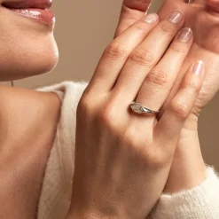 Histoire d'Or Chevalière Evalyn Argent Blanc Oxyde De Zirconium Best