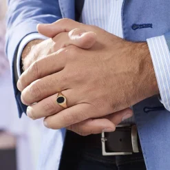 Histoire d'Or Chevalière Gerolt Ovale Or Jaune Onyx Online