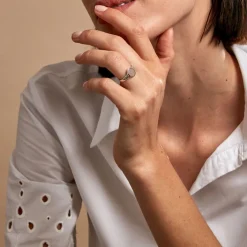 Histoire d'Or Chevalière Giacoma Argent Blanc Clearance