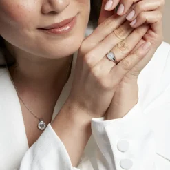 Histoire d'Or Chevalière Goddess Argent Blanc Nacre Oxyde De Zirconium argent blanc nacre blanc Best