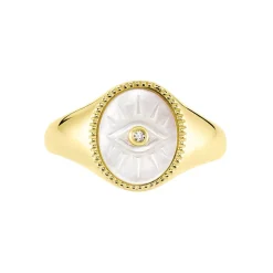 Histoire d'Or Chevalière Goddess Argent Doré Nacre Oxyde De Zirconium argent doré nacre blanc Online