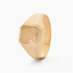 Histoire d'Or Chevalière Gregg Carree Diamantee Soleil Or Jaune Clearance