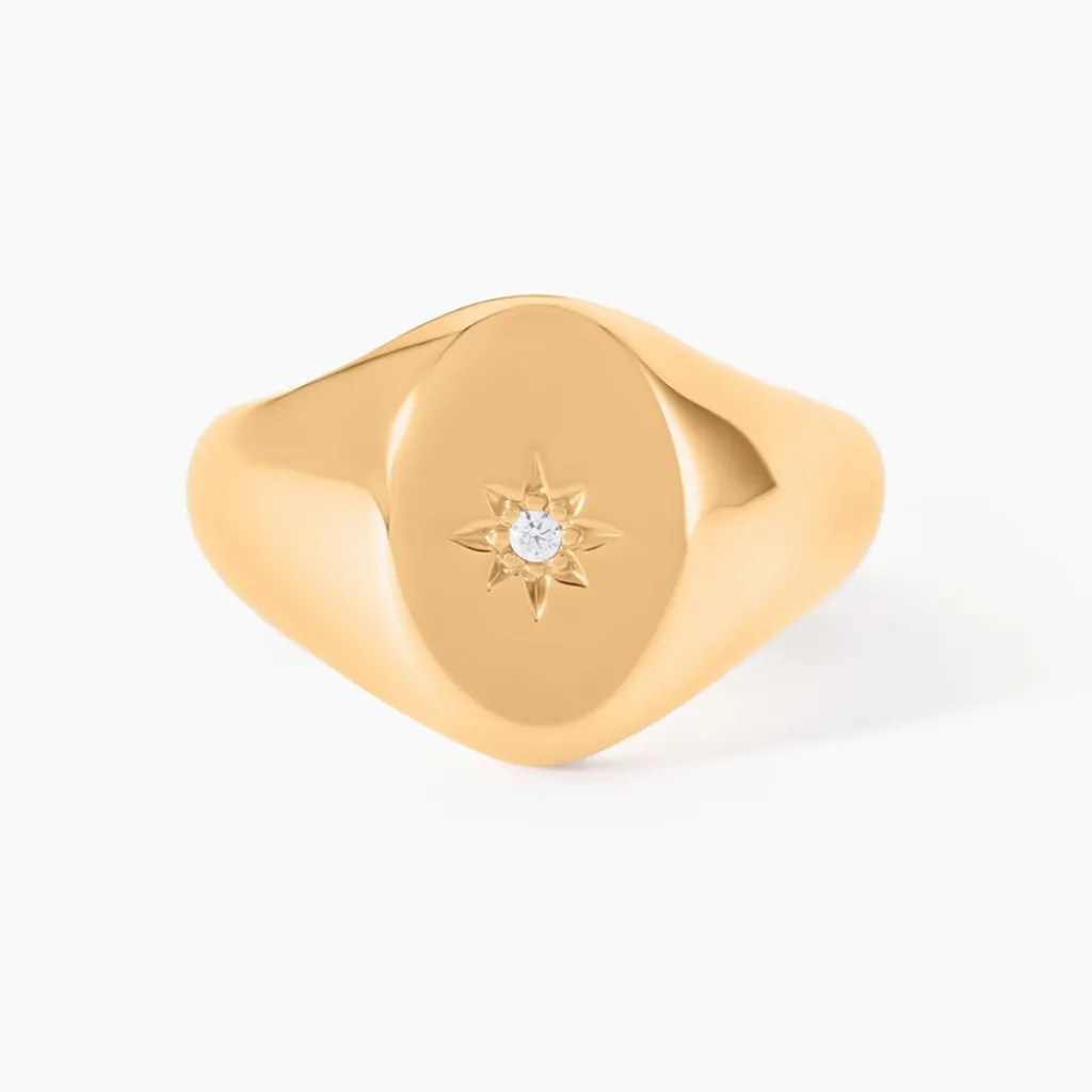 Histoire d'Or Chevalière Gwennen Plaqué Or Oxyde De Zirconium Online