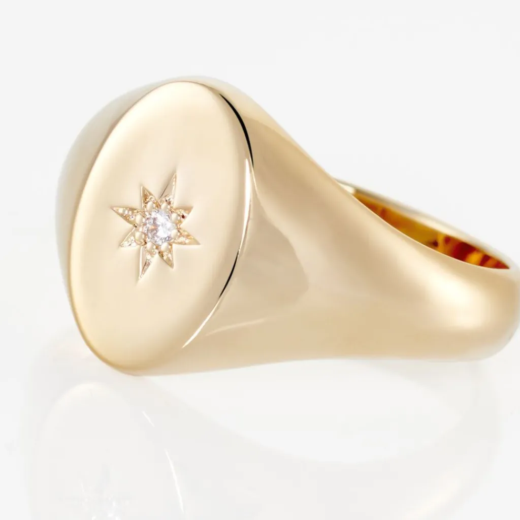 Histoire d'Or Chevalière Gwennen Plaqué Or Oxyde De Zirconium Online