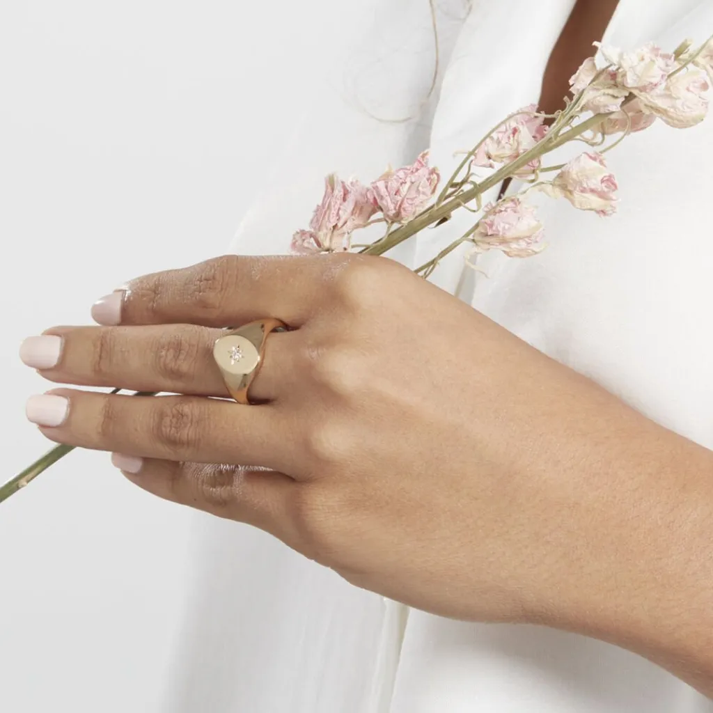 Histoire d'Or Chevalière Gwennen Plaqué Or Oxyde De Zirconium Online