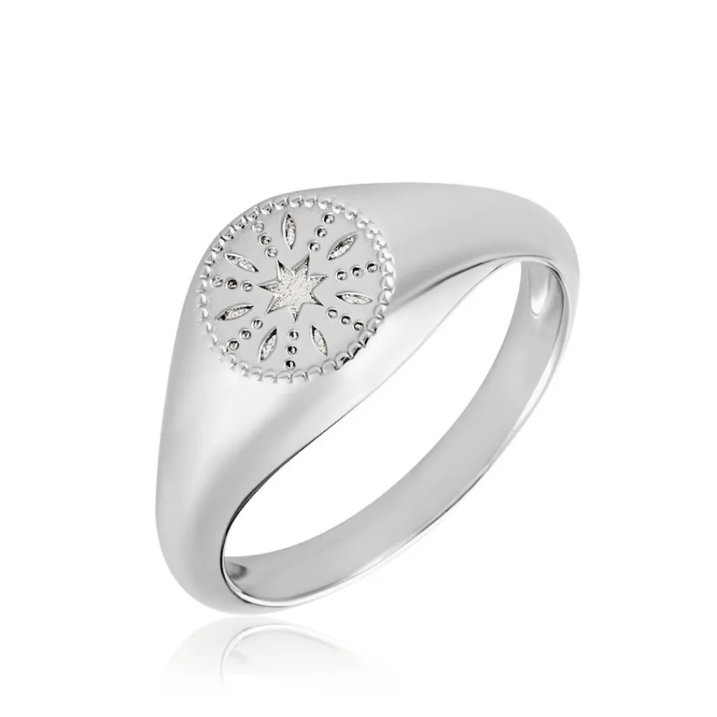 Histoire d'Or Chevalière Jima Argent Blanc New