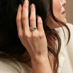 Histoire d'Or Chevalière Jima Argent Blanc New