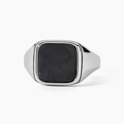 JOURDAN Chevalière Jeremiah Acier Argenté