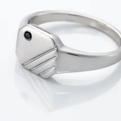 Histoire d'Or Chevalière Kaden Argent Blanc Oxyde De Zirconium Noir Online