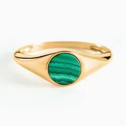 Histoire d'Or Chevalière Kenith Or Jaune Malachite Sale