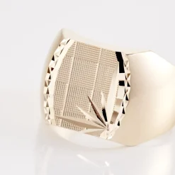 Histoire d'Or Chevalière Leoncette Plaqué Or Jaune Sale