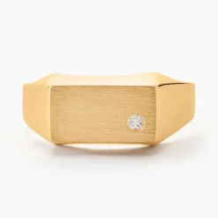 Histoire d'Or Chevalière Leyton Rectangle Or Jaune Oxyde De Zirconium Hot