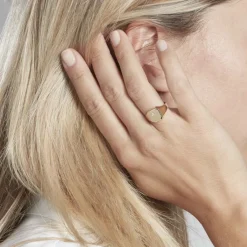 Histoire d'Or Chevalière Malcolm Carree Or Jaune Oxyde De Zirconium Sale