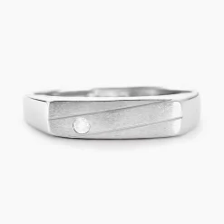 Histoire d'Or Chevalière Michel Argent Blanc Oxyde De Zirconium