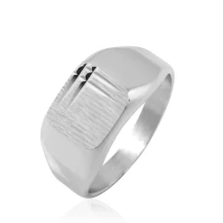 Histoire d'Or Chevalière Nahel Argent Blanc Sale